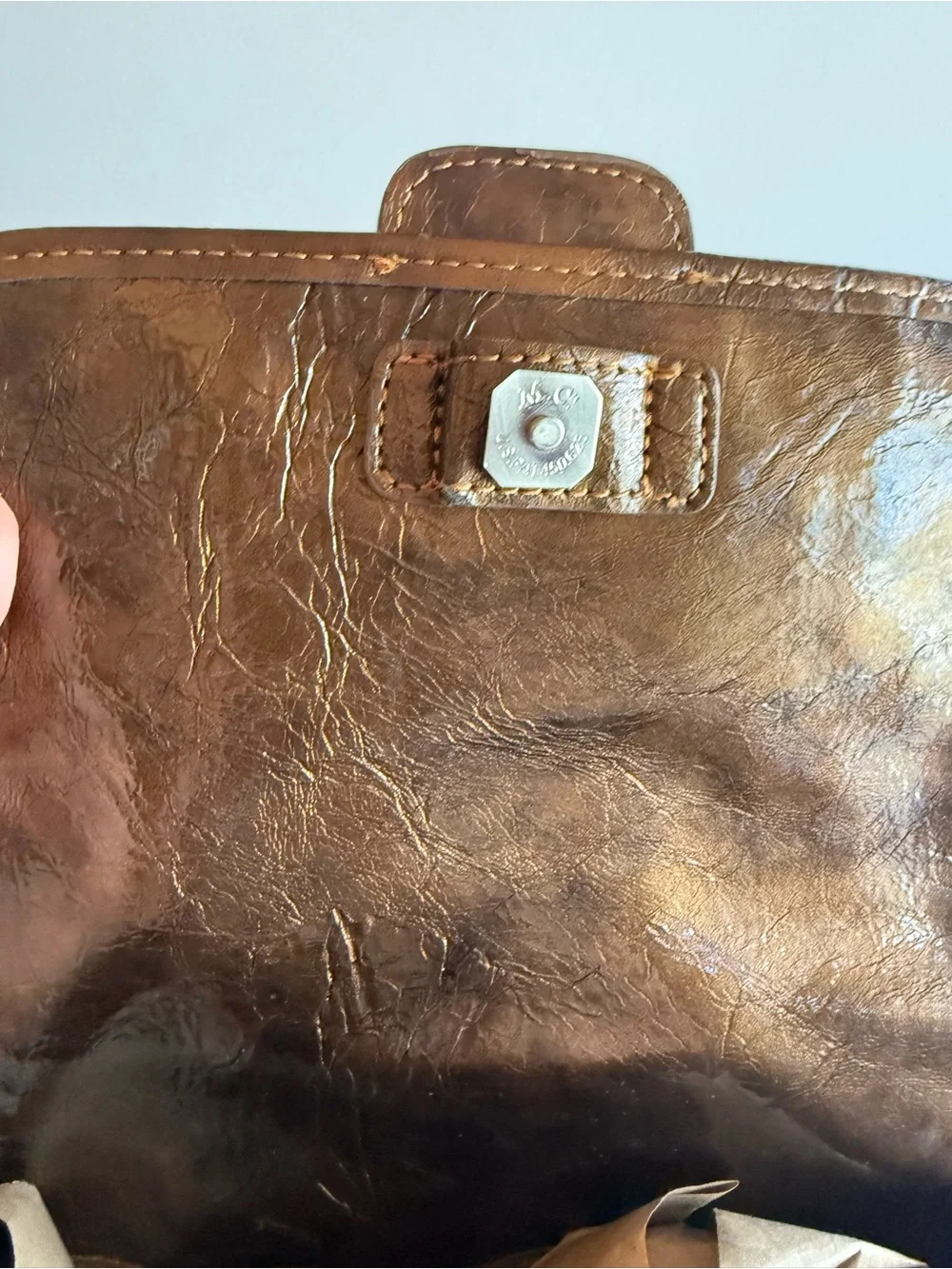 Madi Claire Leather Croc Embossed Crossbody